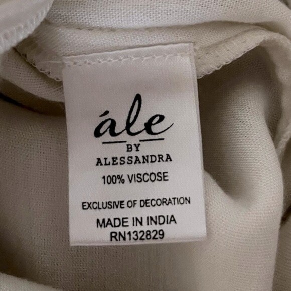 ale By Alessandra Maxi Dress White Blue Embroidered Open Back Womens Size Small - Picture 9 of 13